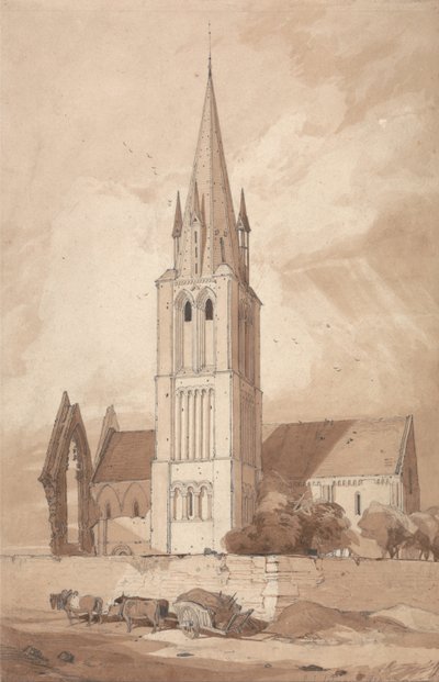 Douvres Church, Normandy by John Sell Cotman